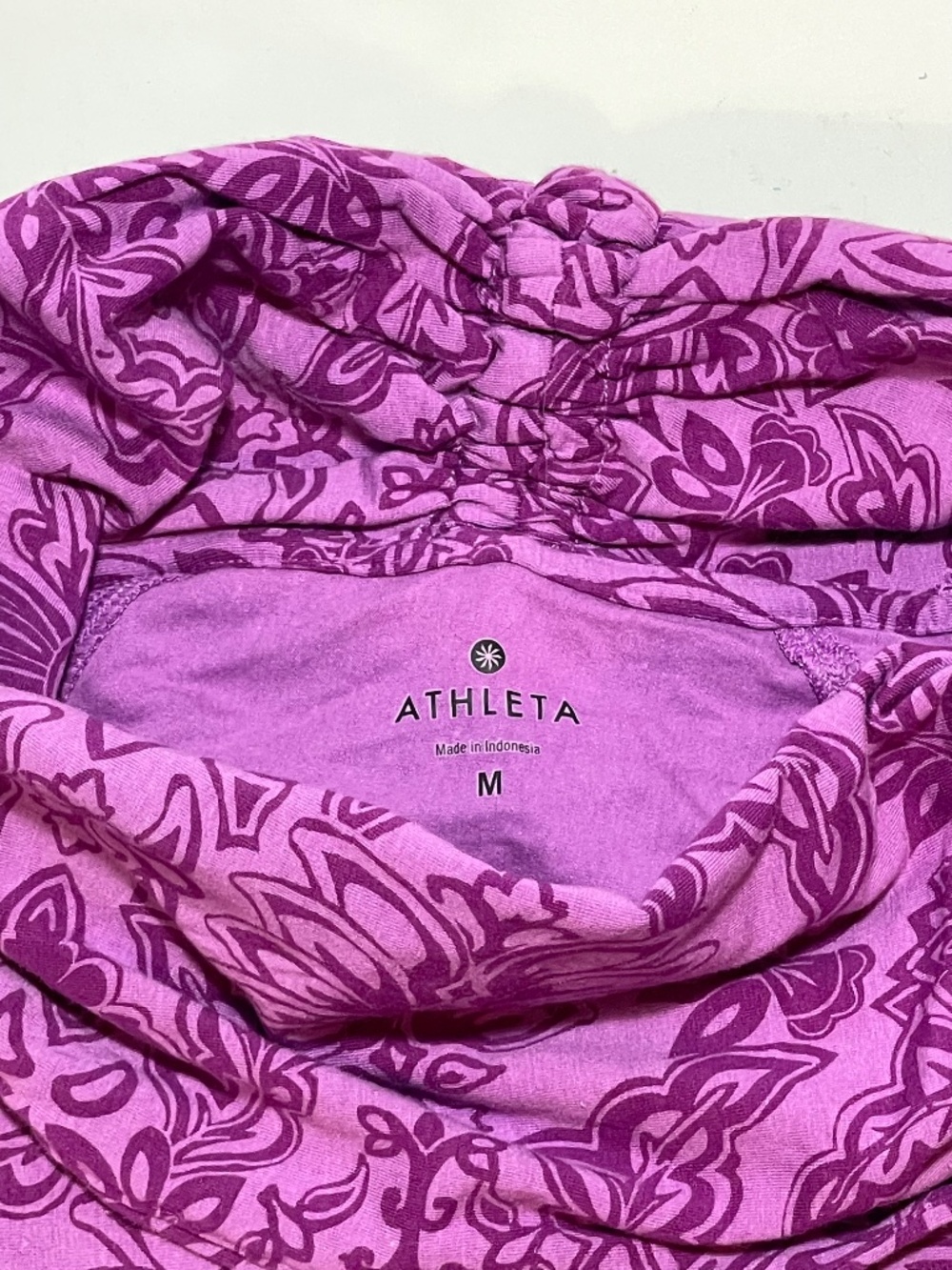 Athleta Purple Floral Long Sleeve Top Size M - Picture 3 of 12
